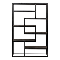 Mangohouten Vakkenkast Chicago Black 120 cm Mahom