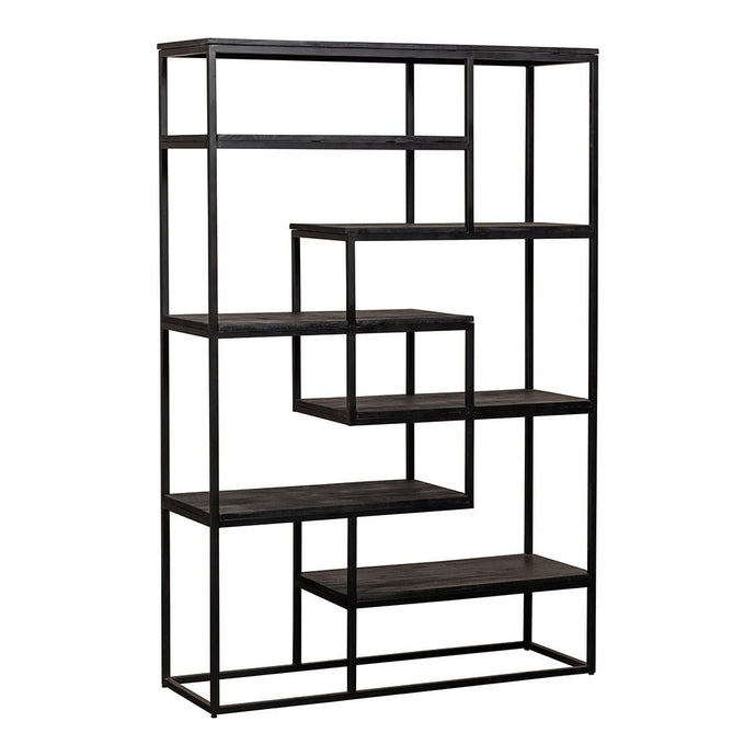 Mangohouten Vakkenkast Chicago Black 120 cm Mahom