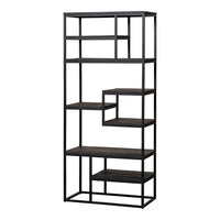 Mangohouten Vakkenkast Chicago Black 80 cm Mahom
