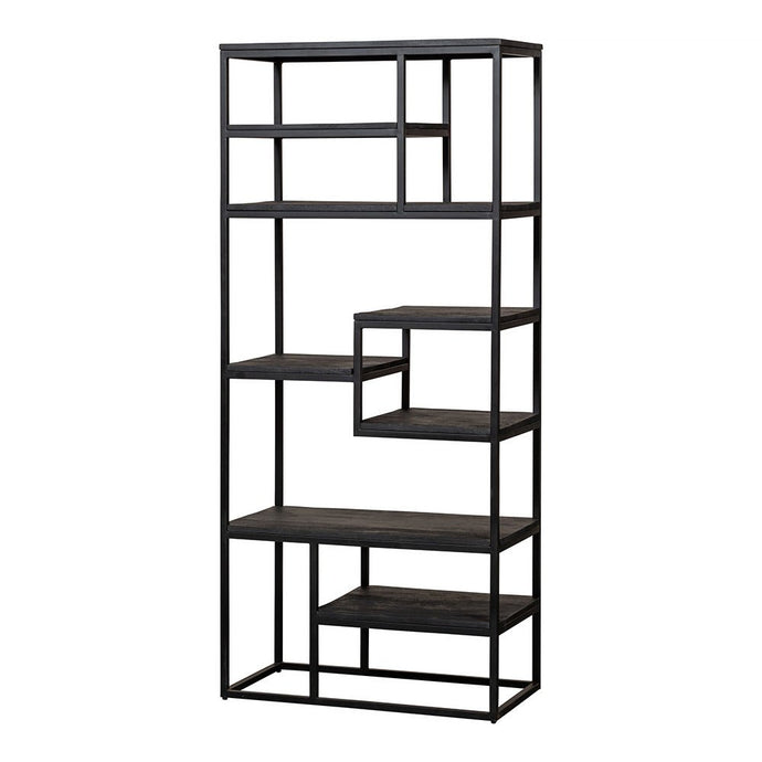 Mangohouten Vakkenkast Chicago Black 80 cm Mahom