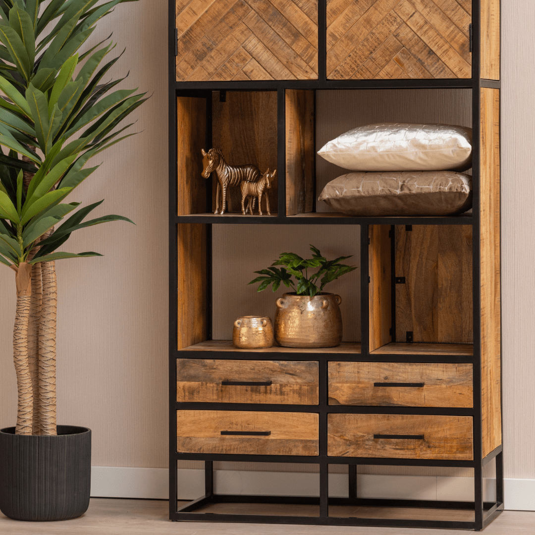 Mangohouten Vakkenkast 90 cm