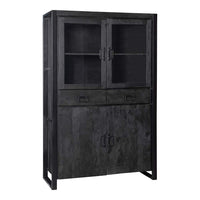 Mangohouten Vitrinekast Britt 115 cm Black Mahom