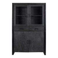 Mangohouten Vitrinekast Britt 115 cm Black Mahom