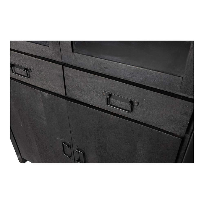 Mangohouten Vitrinekast Britt 115 cm Black Mahom