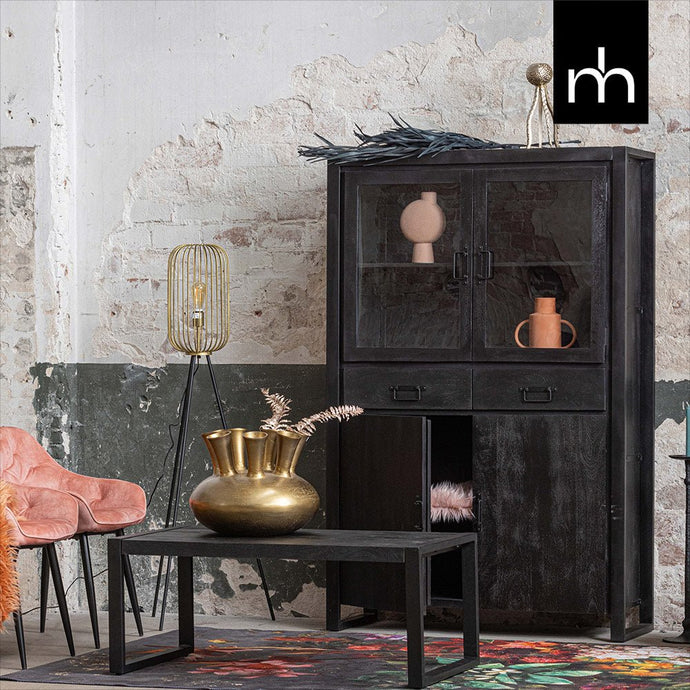 Mangohouten Salontafel Britt Black 110 cm Mahom