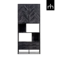 Mangohouten Vakkenkast Toronto Black 90 cm Mahom