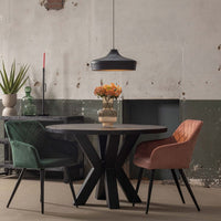 Mangohouten Eettafel Madison Black Rond Ø 130 Mahom