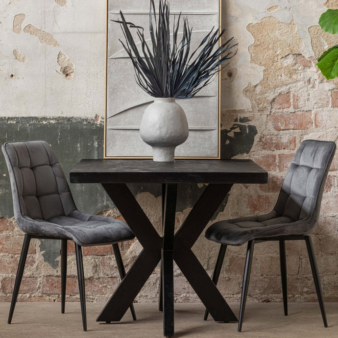 Mangohouten Eettafel Memphis Black Rechthoek 200x100 cm Mahom