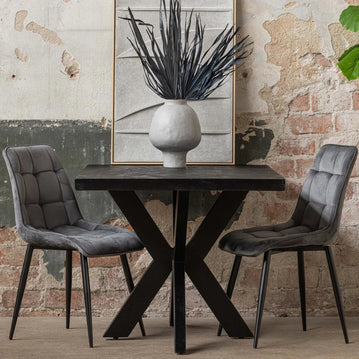 Mangohouten Eettafel Rechthoek Black