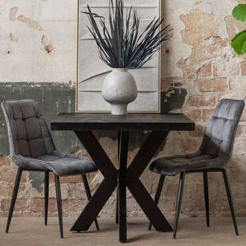 Mangohouten Eettafel Rechthoek Black