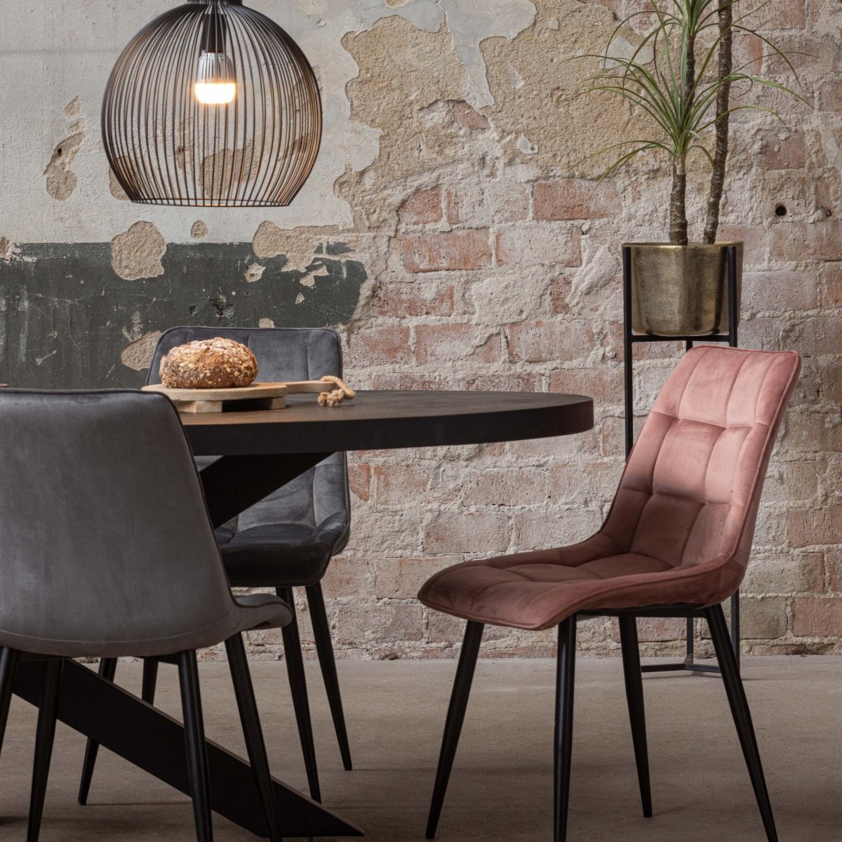 Mangohouten Eettafel Tulsa Black Ovaal 180×100 cm Mahom