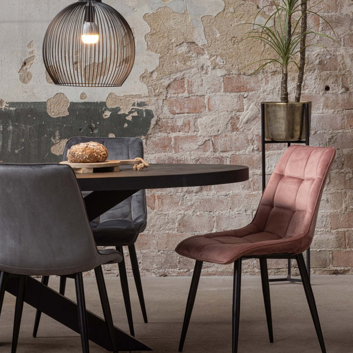Mangohouten Eettafel Tulsa Black Ovaal 180×100 cm Mahom