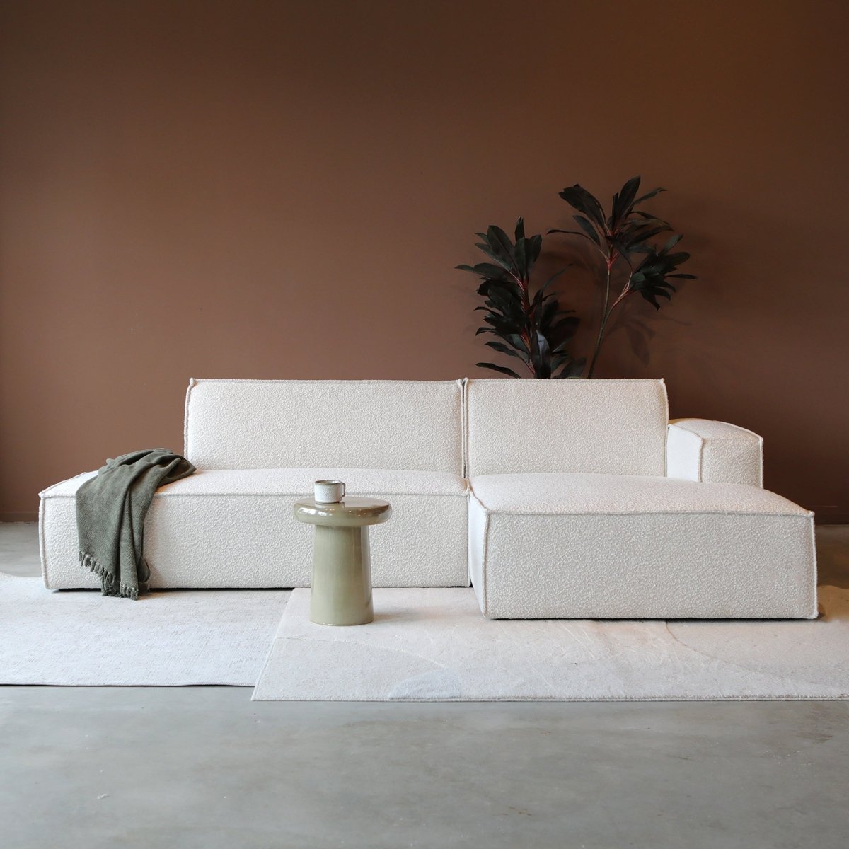 Beige 3-zits hoekbank