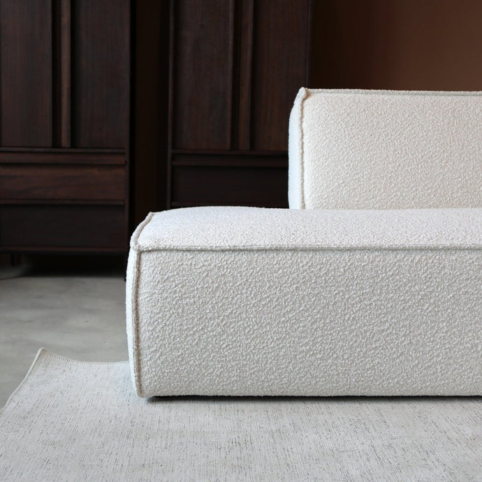 Bank Enzo 3-zits Rechts Bouclé Beige PEPP