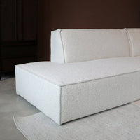 Bank Enzo 3-zits Rechts Bouclé Beige PEPP