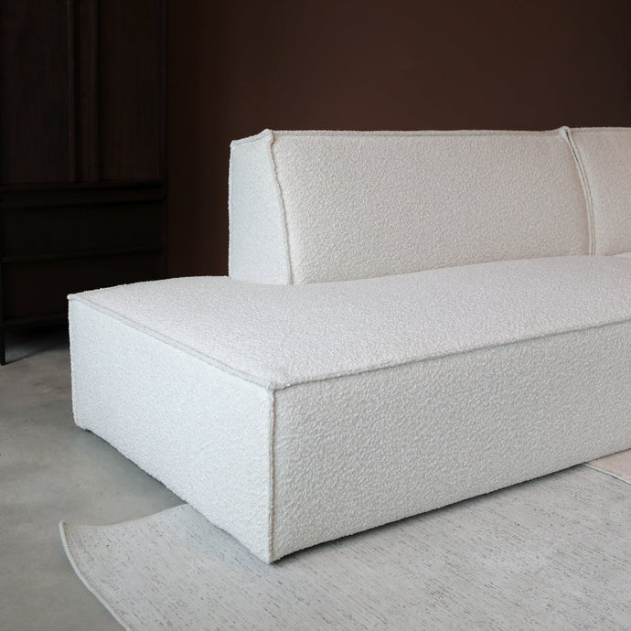 Bank Enzo 3-zits Rechts Bouclé Beige PEPP