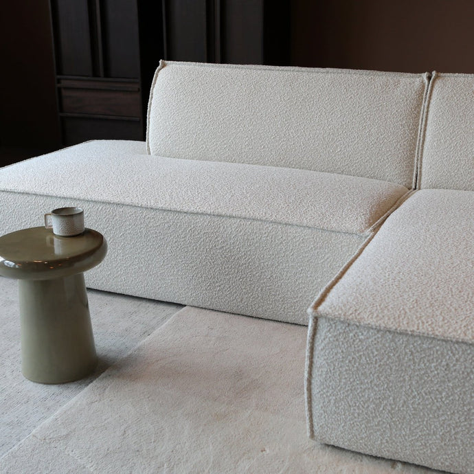 Bank Enzo 3-zits Rechts Bouclé Beige PEPP