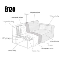 Bank Enzo 3-zits Links Zand PEPP