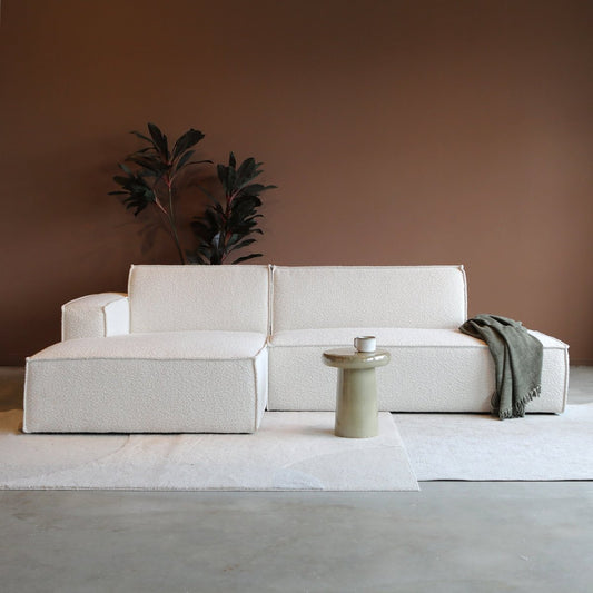 Bank Enzo 3-zits Links Bouclé Beige PEPP