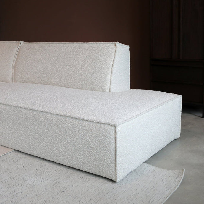 Bank Enzo 3-zits Links Bouclé Beige PEPP