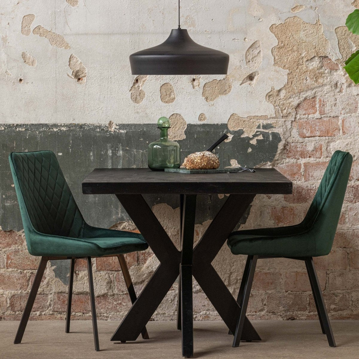 Mangohouten Eettafel Memphis Rechthoek Black