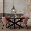 Mangohouten Eettafel Black Ovaal 