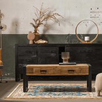 Mangohouten Salontafel Britt 120 cm met 2 lades Mahom