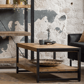 Mangohouten Salontafel 110 cm twee laags