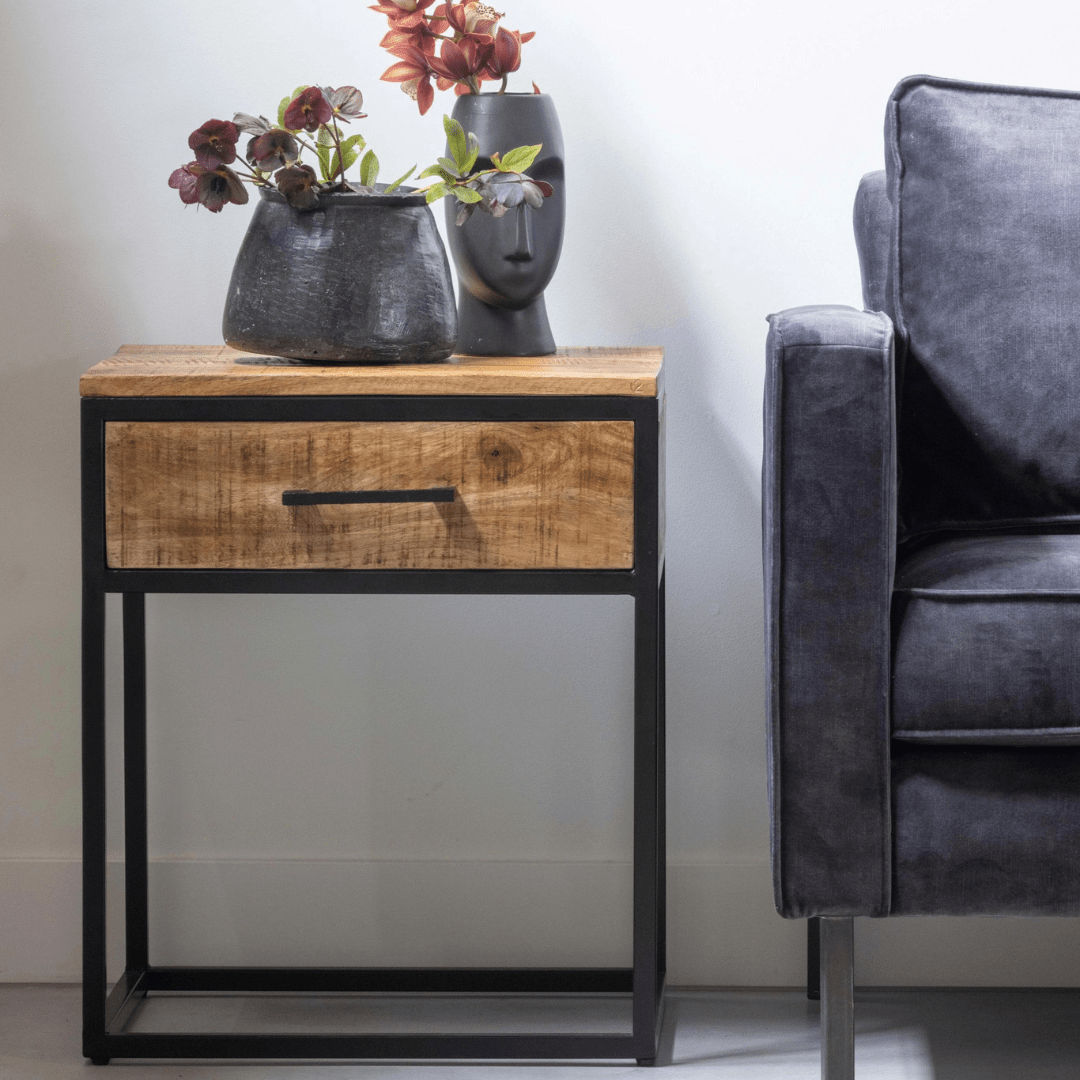 Mangohouten Salontafel  1 lade