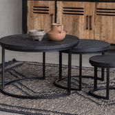 Mangohouten Salontafelset van 3