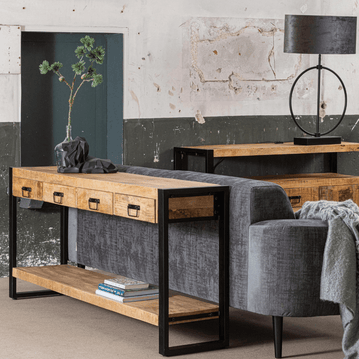 Mangohouten Sidetable 180 cm 4 lades
