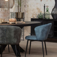 Mangohouten Eettafel Tulsa Black Ovaal 160×90 cm Mahom