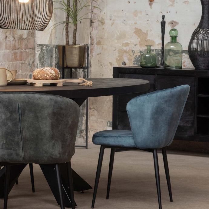 Mangohouten Eettafel Tulsa Black Ovaal 160×90 cm Mahom