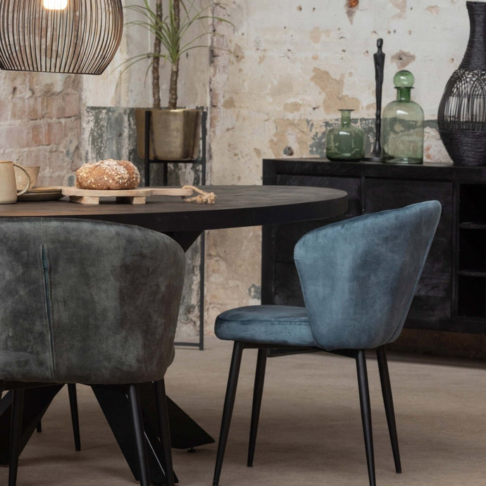 Mangohouten Eettafel Tulsa Black Ovaal 260×120 cm Mahom