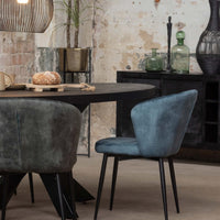 Mangohouten Eettafel Tulsa Black Ovaal 210×100 cm Mahom