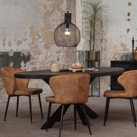 Mangohouten Eettafel Tulsa Black Ovaal 160×90 cm Mahom