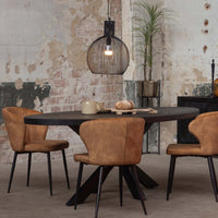 Mangohouten Eettafel Tulsa Black Ovaal 210×100 cm Mahom
