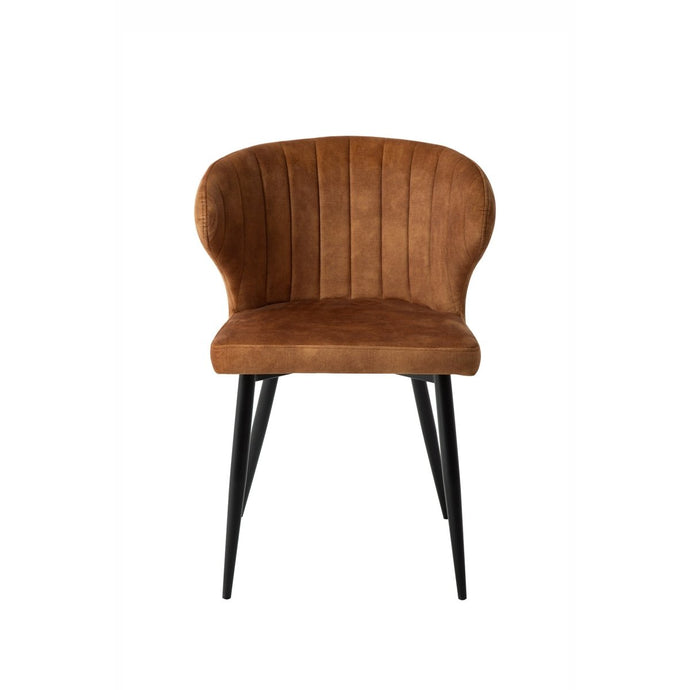 Eetkamerstoel Lyon Cognac met zwart onderstel Mahom