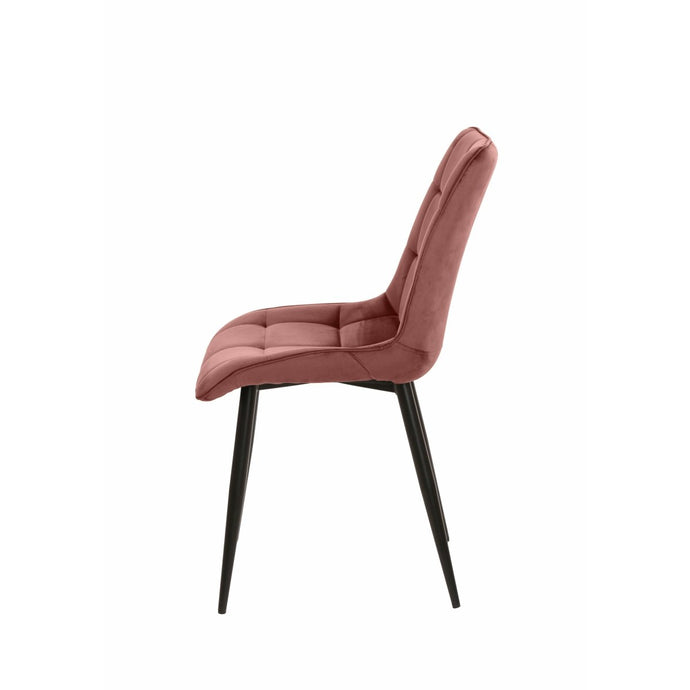 Eetkamerstoel Nice Roze met zwart onderstel Mahom