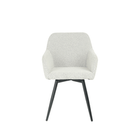 Eetkamerstoel Amiens Beige Bouclé stof met zwart onderstel Mahom