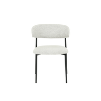 Eetkamerstoel Metz Beige Bouclé stof met zwart onderstel Mahom