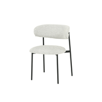 Eetkamerstoel Metz Beige Bouclé stof met zwart onderstel Mahom