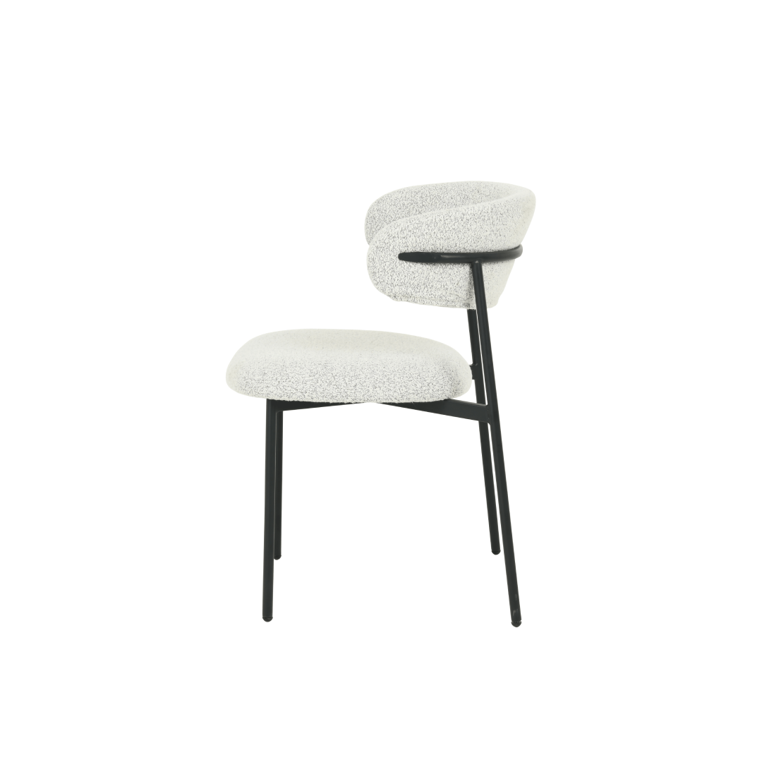 Eetkamerstoel Metz Beige Bouclé stof