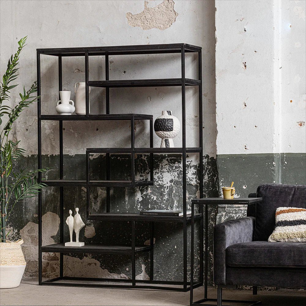 Mangohouten Vakkenkast 120 cm Black